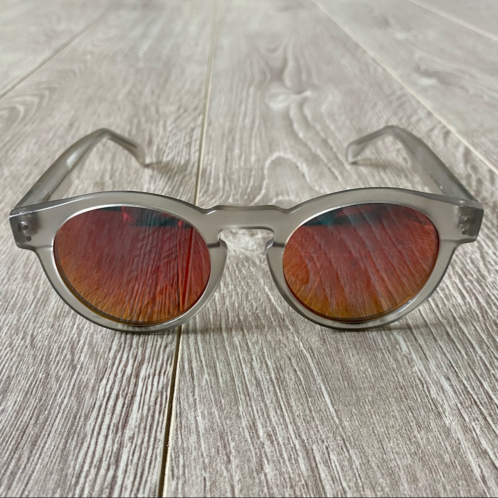 KOMONO CLEAR GREY REFLECTIVE SUNGLASSES UNISEX